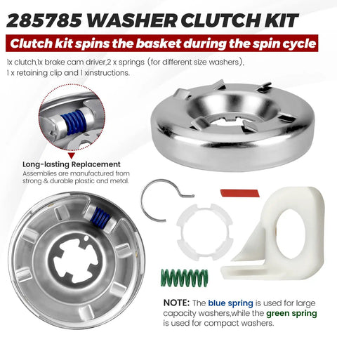 Upgraded Washer Clutch Assembly Kit And Motor Coupling Kit With 4x80040 Washer Clutch Kit And Agitator Dogs For Whirlpool And Kenmore Washers Ez Fit Replacement Parts Reliable Performance Backed By 2 Year Warranty, metal clutch parts