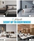 Heavy Duty Floor Standing Scent Diffuser Uses Cold Air Tech To Create Dry Mist Continuously Keeping Hotels And Large Rooms Smelling Crisp All Day Long A Total Game Changer That Truly Hits The Spot in a bedroom, bath room, living room, and spa store.