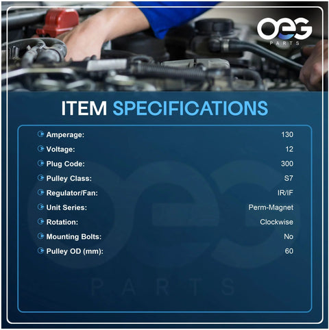 Image of New Heavy Duty Alternator For Infiniti QX56 Armada Pathfinder Titan 2004 2005 2006 5.6L V8 Replacement Part and specifications on display.