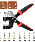 All In One Leather Rivets And Snaps Tool Kit With Heavy Duty Press Pliers Pro Grade 160 Rivet Sets And 40 Snap Fasteners