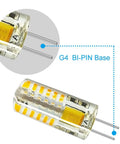 Close-up of G4 LED Bulbs 10 Pack, BiPin Base 3W 12V AC DC Landscape Light Replacement, Warm White 3000K with G4 bi-pin base