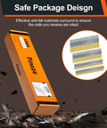 Packaging of 15 Gauge DA Angled Finish Nails 34 Degree Multi Size Pack Galvanized 1200 Nails with safety design.