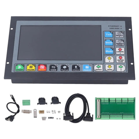 4 Axis CNC Motion Controller DDCSV41 Standalone Offline System with 7 inch TFT display, cables, connectors, and board