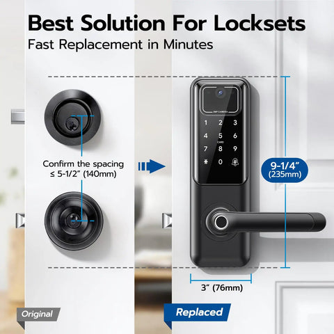 Slick Wifi Video Smart Lock With Integrated Camera And Audio Alert Hella Secure Fingerprint Keypad for easy installation and use.
