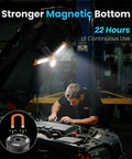 Mechanic using Rechargeable Outdoor Camping Light With Remote And Detachable Tripod Up To 6 Ft, 3 LED Lamp Heads, in garage