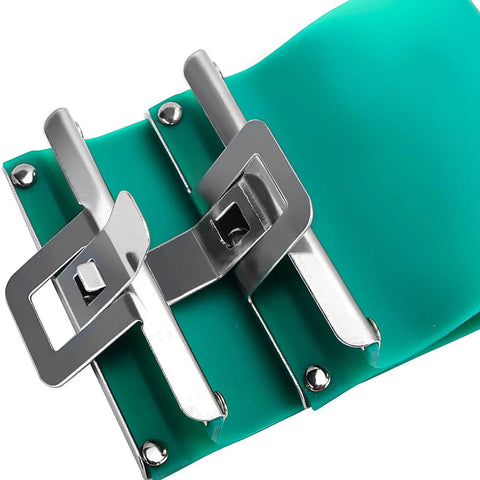 Close-up of Six Pack 11 Oz 3D Sublimation Silicone Mug Wraps with stainless clamp fixture for heat resistance and mug stability.