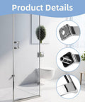 Genuine Grade Chrome Shower Door Handle Replacement Set For Sliding And Swinging Doors M 6158 Diecast showing shiny finish and mount details.