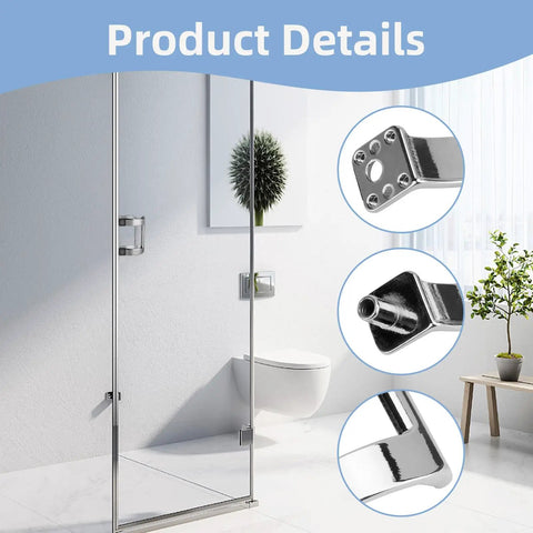 Genuine Grade Chrome Shower Door Handle Replacement Set For Sliding And Swinging Doors M 6158 Diecast showing shiny finish and mount details.