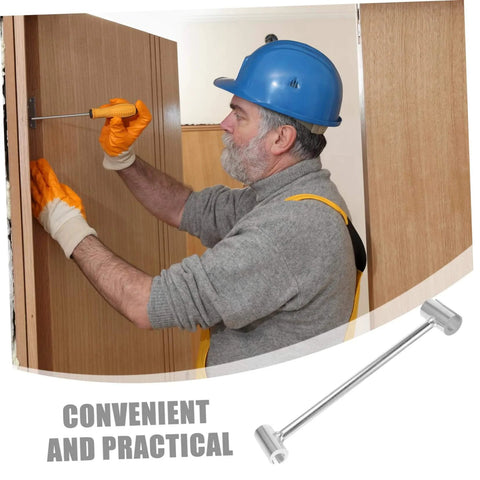 Man using Adjustable Hinge Wrench For Door Gaps Pro Grade Heavy Duty Tool Kit For Home And Commercial Use Fast Fix For Loose Hinges