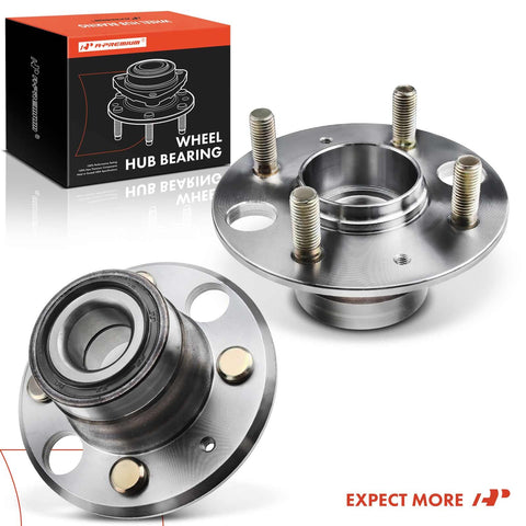 2 X Rear Wheel Bearing And Hub Assembly 4-Lug Kit Fits Honda Civic Del Sol And Acura Integra With Rear Disc Brakes 1992-2000