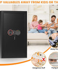 Large Home Safe Box With Heavy Duty Steel Construction, Combination Lock, Alarm System displayed near family setting