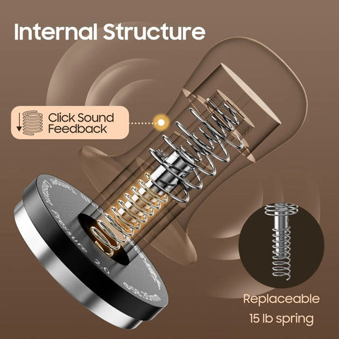Cutaway of 45.5mm Espresso Tamper For Flair Pro 3 With Precision Fit Stainless Steel Flat Base And Sound Feedback Barista Grade