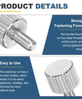 Beefy 10 Pcs M4 10mm Knurled Thumb Screws 304 Stainless Steel Flat Head Fully Threaded Thumbscrews for DIY Furniture