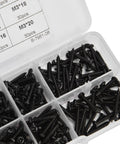300 Pcs Self Tapping Screws Cross Pan Head Set In Carbon Steel M3 Black With Sturdy Storage Box, home repair kit detail view