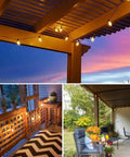 Outdoor String Lights 200 Feet IP65 Waterproof 104 Shatterproof ST38 LED Bulbs Warm 2700K For Patio Backyard Garden Energy Efficient