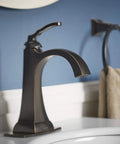 Ridgeport Single Control Lav Faucet In Oil Rubbed Bronze Finish For Bathroom Sink No Fuss One Handle Operation Durable Brass Construction