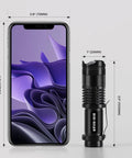Size comparison between smartphone and Red LED Flashlight With One Mode For Night Observation Astronomy And Aviation Two Pack