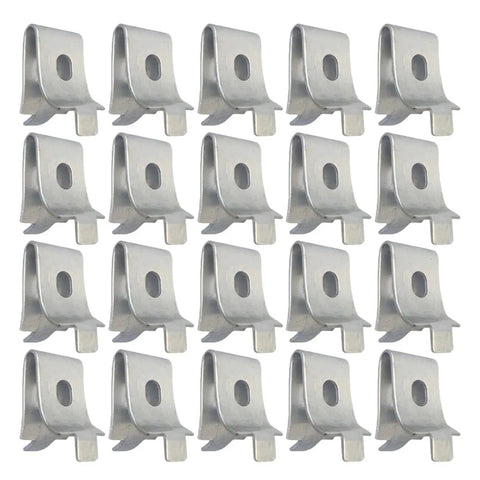 Set of 20 Heavy Duty Stainless Steel Shelf Bracket Clips, Nickel Plated Iron Pegs for Cabinets and Glass Shelves