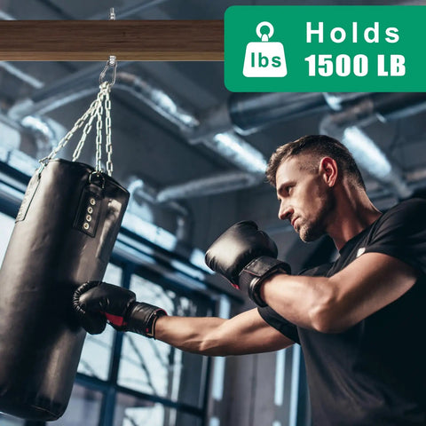 Heavy Duty Swing Hangers 1500Lb Capacity Stainless Steel Hooks support heavy punching bag in gym