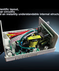 Open view of Continuously Adjustable DC Power Supply 1.5V to 15V Regulated Bench Supply, 2A Max, LED Display, showing internal components.