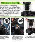 Increased sealing ring for M10 threaded plugs to prevent corrosion and vibration in 3 Pack Universal Motorcycle Mirror Hole Plugs M10 Thread Tough As Nails Aluminum Handlebar End Caps For Custom Biker Rides And Dope Custom Looks In Matte Black.