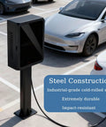Heavy Duty Exterior Ev Charger Lock Box With Secure Key Guard Waterproof Outdoor Station Cover Tough As Nails Protection For All Electric Rides And Juice Setup displayed in a parking lot with steel construction.