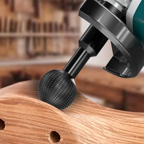 Top Shelf Ball Gouge Attachment For Angle Grinder With 5/8 11 Thread Shank For Wood Carving Shaping Contouring, wood shaping in action.