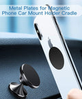 10 Piece Universal Magnetic Car Phone Mount Metal Back Plates In Matte Black on phone for strong grip and safe install.