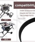 Replacement Table Saw Drive Belt 6.8 Inch By 0.6 Inch Compatible With PCB270TS Saws Heavy Duty Rubber