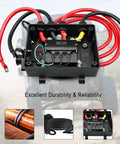 Upgraded Pre Wired Winch Control Box 12V 500A Relay Contactor Switch featuring durable wiring and connectors for easy installation.
