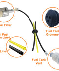3 Hole Fuel Line Gas Tank Grommet 21mm ID Replacement For Trimmer And Power Blower Series with fuel lines and components
