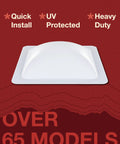 Skylight Inner Dome Replacement For 22 X 14 X 5 Opening SL1422 with clear insert on red background showing features