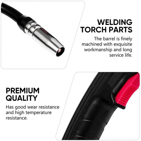 Close-up of Top Tier TOYANDONA 14Amp Welding Torch Stinger Replacement Kit with copper barrel and ergonomic grip for MIG welding.
