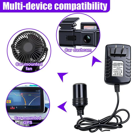 Image showing Ready Rock Solid 12V 2A AC To DC Converter With Cigarette Lighter Socket Adapter for cars and trucks in use.