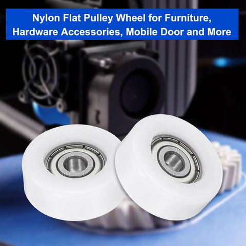 4Pc 625zz Ball Bearing Set, 5X25X9mm Nylon Roller Idler Wheels, Double Shielded To Keep It Quiet, White Pom Pulleys crafted for furniture.