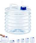 Collapsible Water Container With Spigot For Camping And Travel, Lightweight Foldable Water Jug With Easy Grip Handle, 15 Liter Portable Water