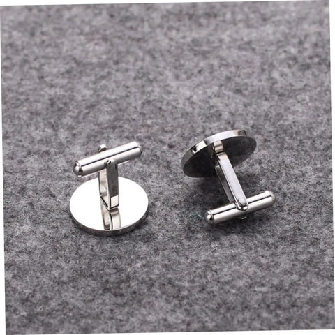Cross Cufflinks Titanium Steel For Men Black Decorative Shirt Fasteners With A Sharp All Day Shine For Business Wedding Formal Wear And Everyday Dress Up 1 Pair on grey surface