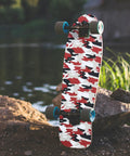 Red Camo 2 Pack Grip Tape 9 Inch By 33 Inch Waterproof Longboard Scooter No Slip Bubble Free Griptape on skateboard outdoors