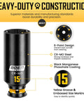 Quarter Inch Drive Impact Socket Set - 74 Piece SAE and Metric Deep and Shallow Sockets With Painted Markings, 6-point design