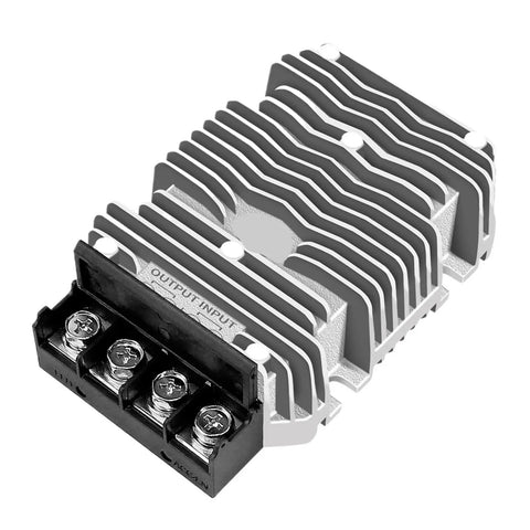 Heavy Duty Dc Dc Converter Step Down 18 To 90 Volt To 12 Volt 40 Amps Voltage Regulator with metal casing and terminals.