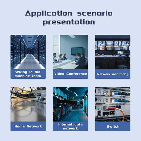 Application scenarios for Duplex LC To ST Multimode OM1 Patch Cable in data centers, meetings, network monitoring and more.