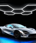 LED Garage Hexagon Lights 24 Pack With 168W 16800LM 6500K Daylight Brightness Boss Level Modular Grid Lighting Kit installed
