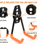 Close-up of 16 Pack Garage Hooks Set Durable Wall Mount Storage System With Heavy Duty Industrial Hangers for secure tool storage