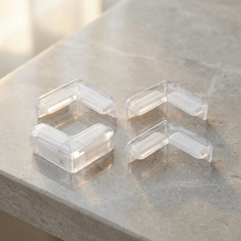 Heavy Duty PVC Table Corner Protectors Set Of 4 Soft L Shaped Edge Guards for tables and cupboards on a stone surface