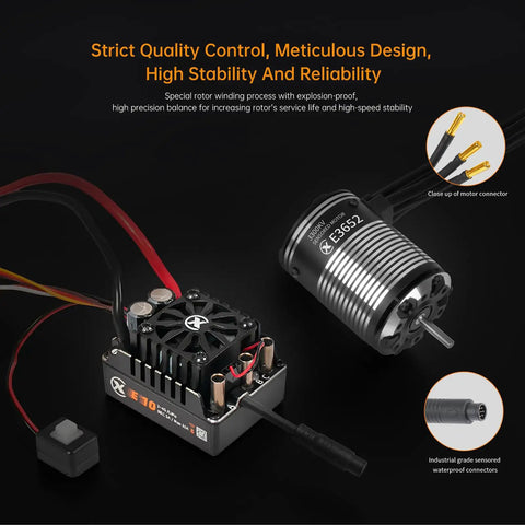 High Torque Sensored Brushless Motor And E10 ESC Combo For RC Car, 2-3S LiPo Compatible, IP67 Waterproof, 4100KV displayed