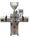 Heavy Duty Servo Automated Paste And Liquid Filling Machine 100 To 1000 Milliliter Capacity with stainless steel funnel and control panel.