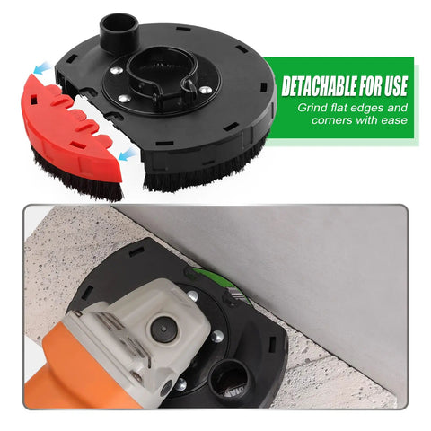 Dust Shroud For Angle Grinder 4.5 To 5 Inch With 360 Degree Detachable Connector Universal Fit Includes 2 Pack 5 Inch Diamond Cup Wheels Keeps Dust Down On Concrete Cement Marble Granite Surfaces