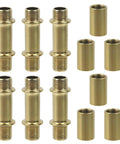 Heavy Duty Six Piece Double Ended Straight Light Pole Kit With Secure Slide Connectors For Pendant Island And Chandelier Fixtures Matte Black Coating No Fuss Internal Wiring Runs brass connectors and slide couplers