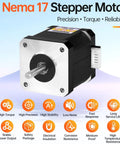 10 Pack Nema 17 Stepper Motors 2 Phase 1.8 Degree High Torque Bipolar Kit For 3D Printers CNC Machines And DIY Maker Robots