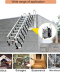Heavy Duty Electric Telescopic Attic Ladder Featuring Smooth Operator Pull Downs Wide Non Slip Treads mounted on a wall for easy access.